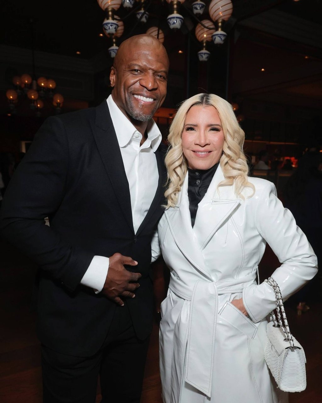 Terry Crews and Rebecca King-Crews at Netflix’s Oscars after-party in March. Photo: @rebeccakingcrews/Instagram