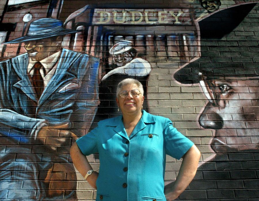 (08/20/2003-BOSTON,MA)In Roxbury's Dudley square, it'se unofficial Mayor Sarah Ann Shaw (formerly a reporter at WBZ-tv) .....She was at the Aug 28th 1963 "March on Washington". The 40th anniversary of the civil rights march is coming up.(082003marchm