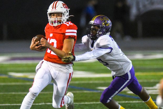 Whittier Christian plays Lynwood in the CIF-SS Division 14 football championship game at Whittier College on Friday, November 25, 2022. Whittier Christian defeated Lynwood 20-7. (Photo by Keith Durflinger, Contributing Photographer)