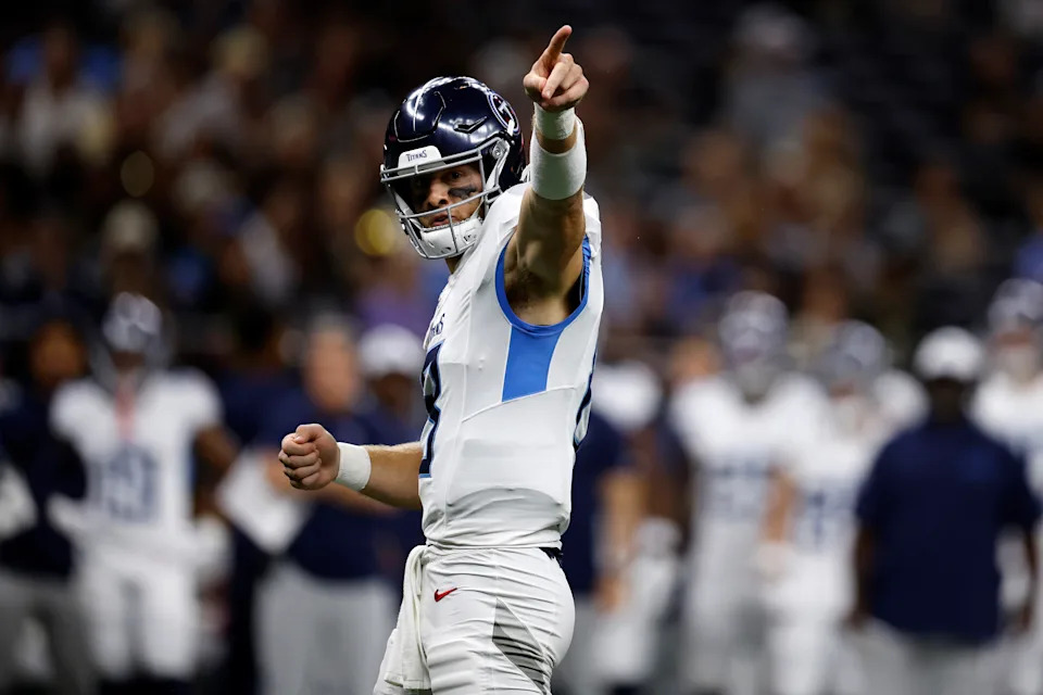 Will Levis showed some flashes of brilliance his rookie year for the Titans. He could be in store for a big Year 2. (Photo by Chris Graythen/Getty Images)