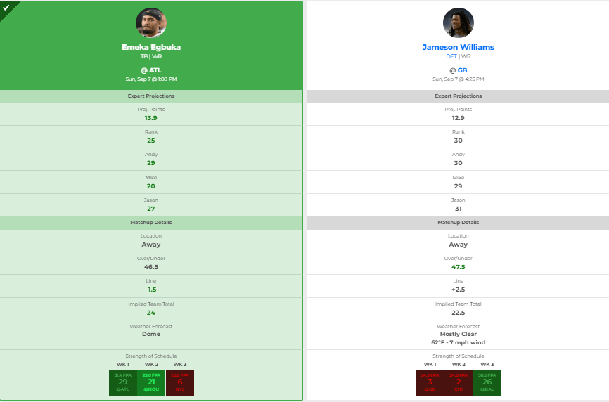 Emeka Egbuka vs. Jameson Williams