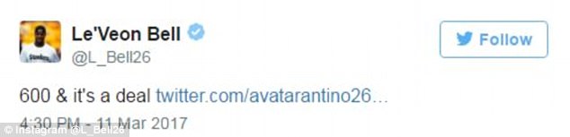 Bargaining: The running back actually replied to Ava's message and said he'd do it if she could get her original tweet to be shared 600 times