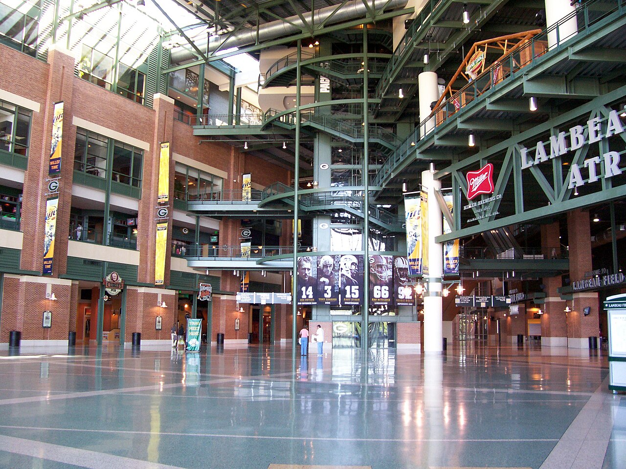 Archival full-frame photograph of the atrium inside Lambeau Field in Green Bay, Wisconsin, in 2007