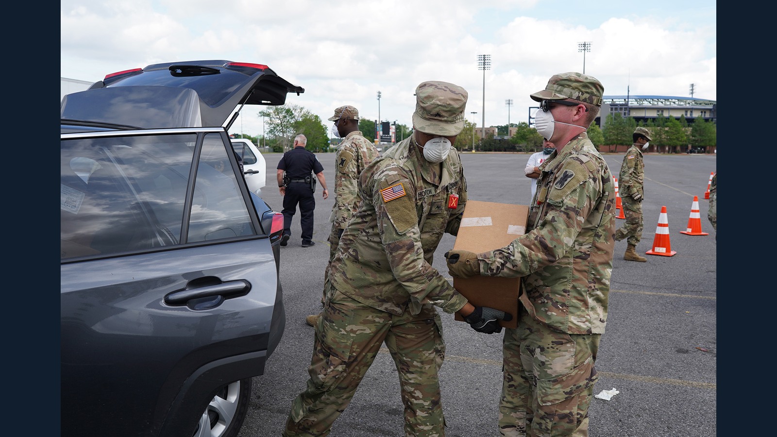 Archival Second Harvest food distribution in Metairie illustrating the Saints Second Harvest day of service story