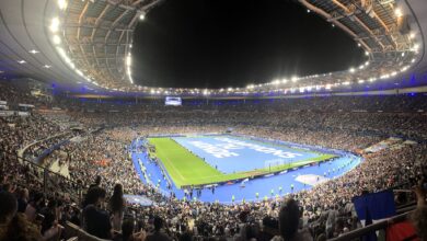 Archival full frame interior photograph of Stade de France in Saint-Denis
