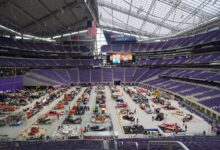 Archival full-frame interior photograph of U.S. Bank Stadium in Minneapolis in March 2017